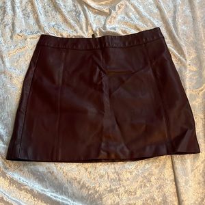 Boutique Red Faux Leather Mini Skirt